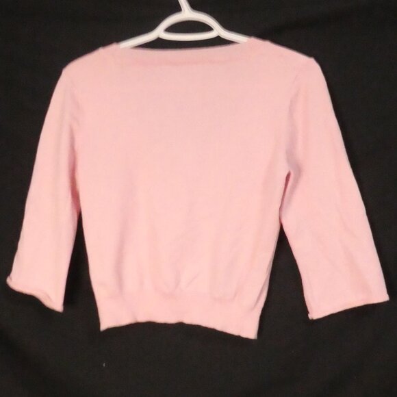 Unbranded | P2P 16 inches | Pink Cropped Button Up Cardigan | Scoop Neck - Picture 2 of 14